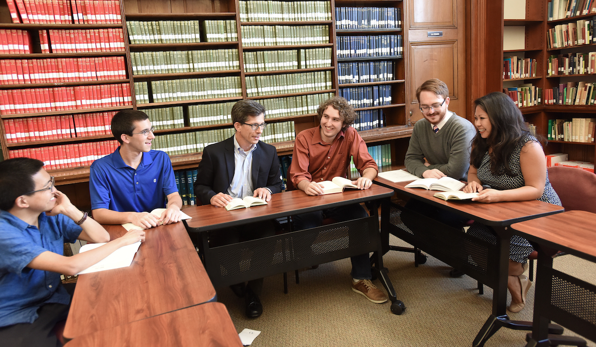 Graduate students in class